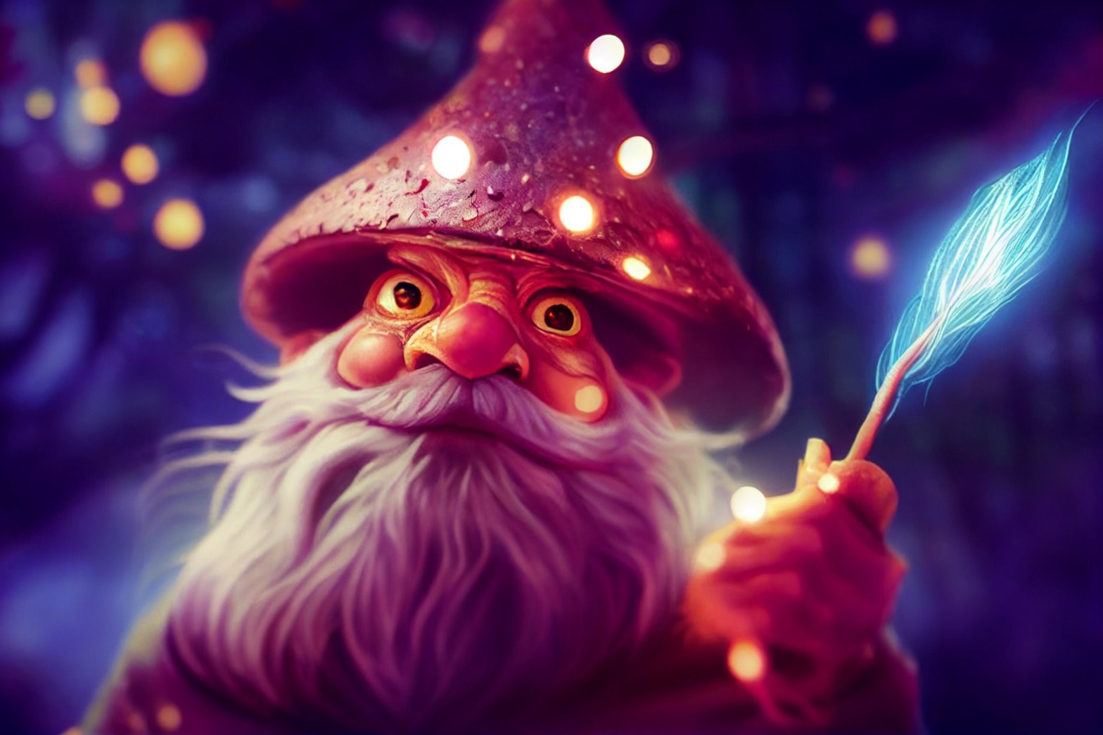 Extreme facial closeup of a Fantastical Wizard casting a spell on a frog and toadstool. Fantasy. Exterior. Forest. Forestcore. Tall trees in the background. Twilight. Photorealistic. Arstation style. , Light Art, Kodak Portra, Lens Flare, Light, 3D, Rim Lighting, Christmas Lights, Flare, Ray Traced, Ray Tracing Ambient Occlusion, Anti-Aliasing, Tone Mapping, VFX, insanely detailed and intricate, hypermaximalist, elegant, ornate, hyper realistic, super detailed,